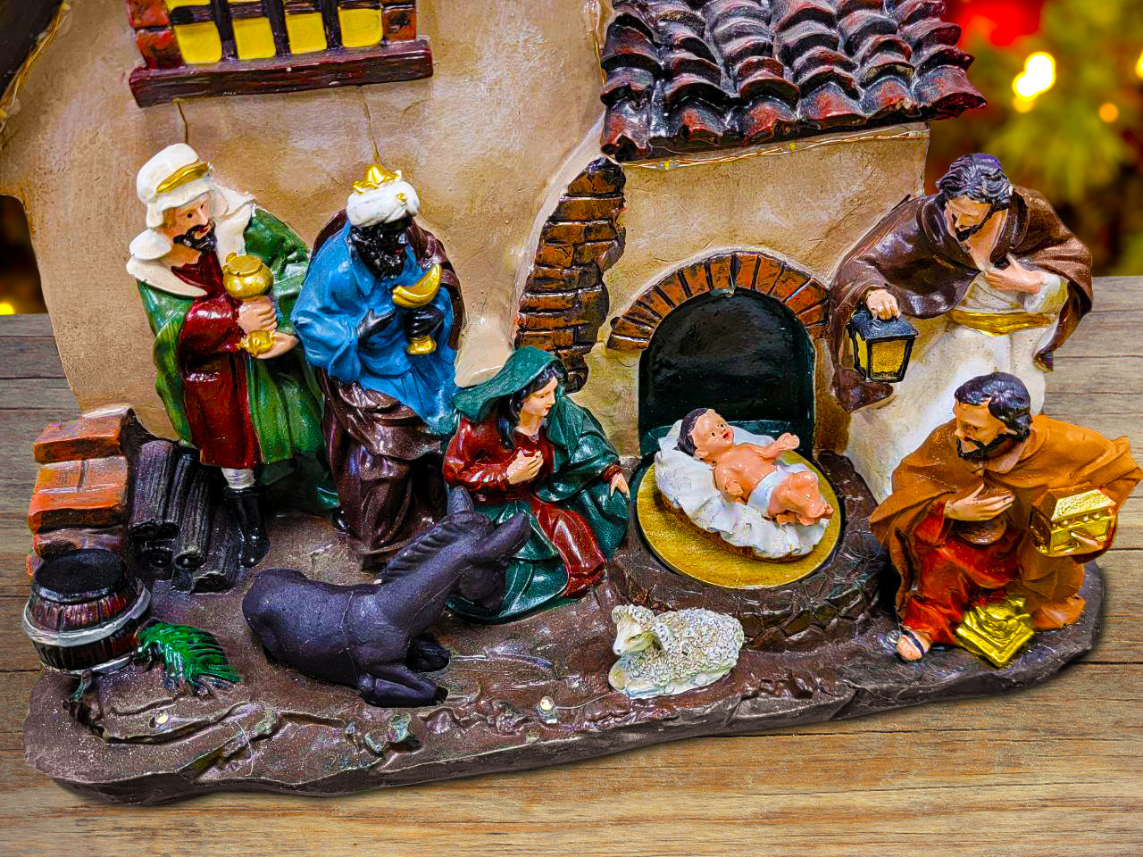 Christmas Village with LED Lights. Holy Family Scene F07M4-1-H530-2