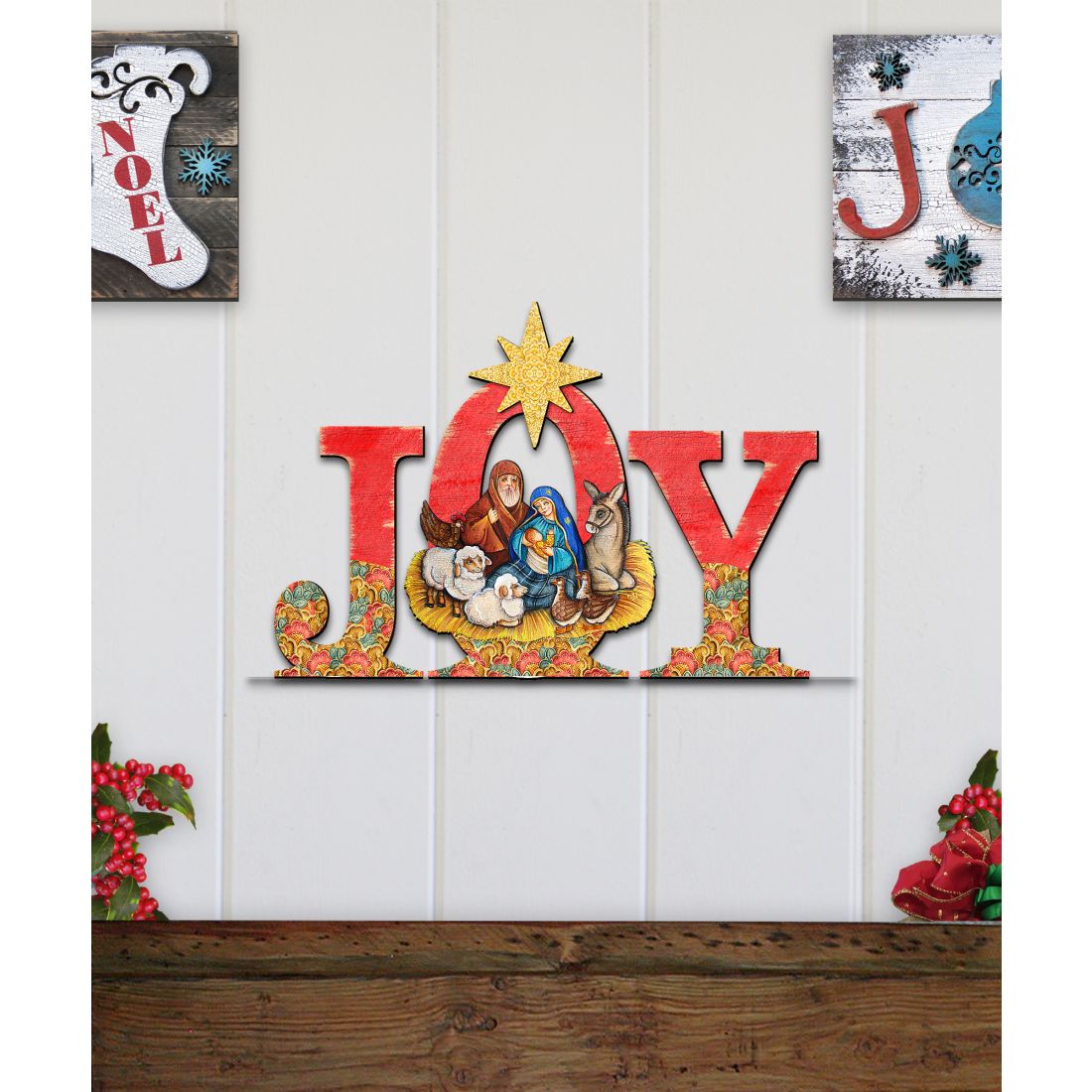 Joy Nativity Christmas Nativity Door Decor by G. DeBrekht - Nativity Holiday Decor - 8121454H-1