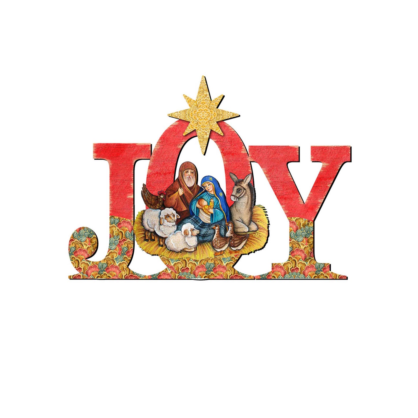 Joy Nativity Christmas Nativity Door Decor by G. DeBrekht - Nativity Holiday Decor - 8121454H-4