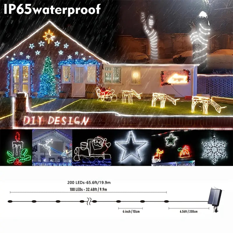 Twinkle Wonderland: Outdoor Christmas Solar Rope Lights-2