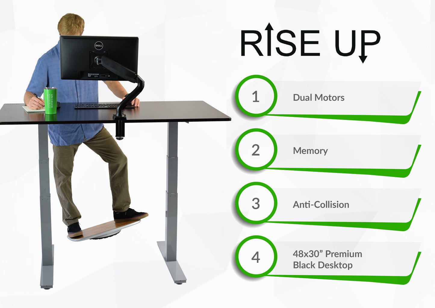 30" Adjustable Black Stainless Steel Standing Desk