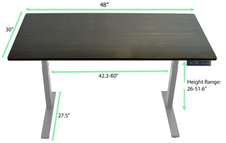 30" Adjustable Black and Gray Standing Desk