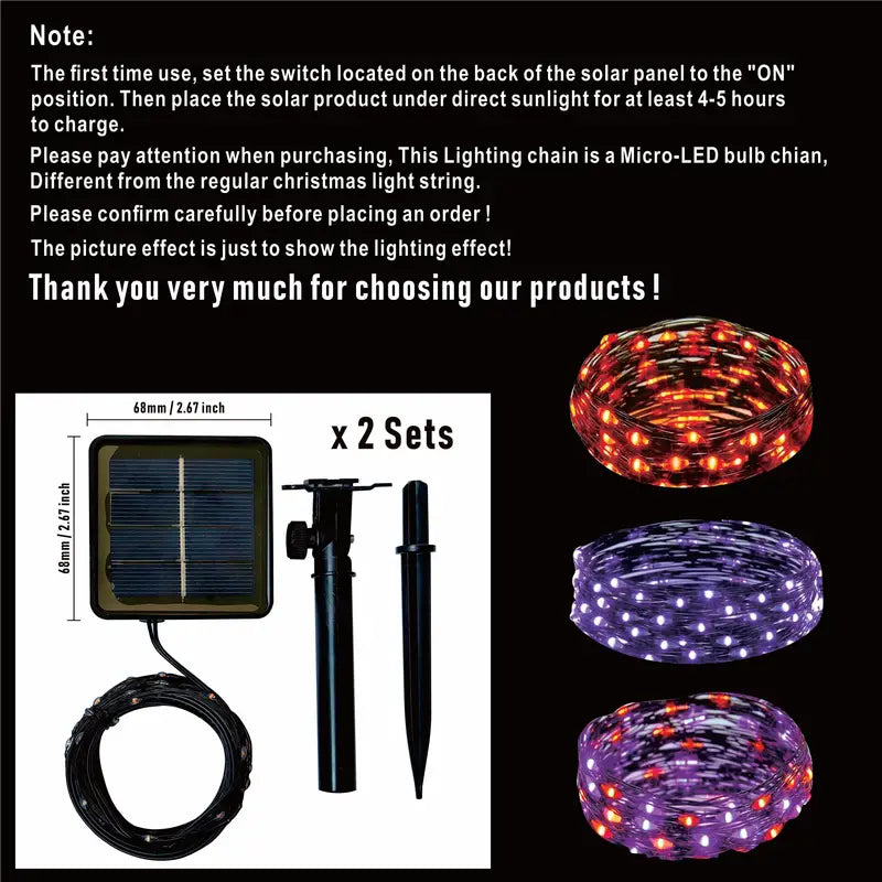 Twinkling Holiday Glow: Christmas Solar Copper Wire Lights-3