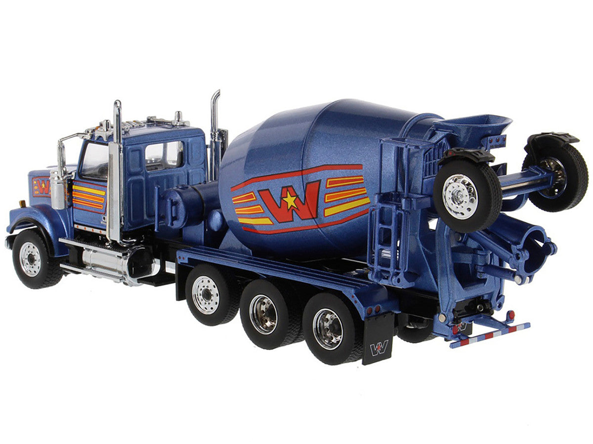 Western Star 4900 with Bridgemaster McNeilus Mixer Blue Metallic "Transport Series" 1/50 Diecast Model by Diecast Masters-1