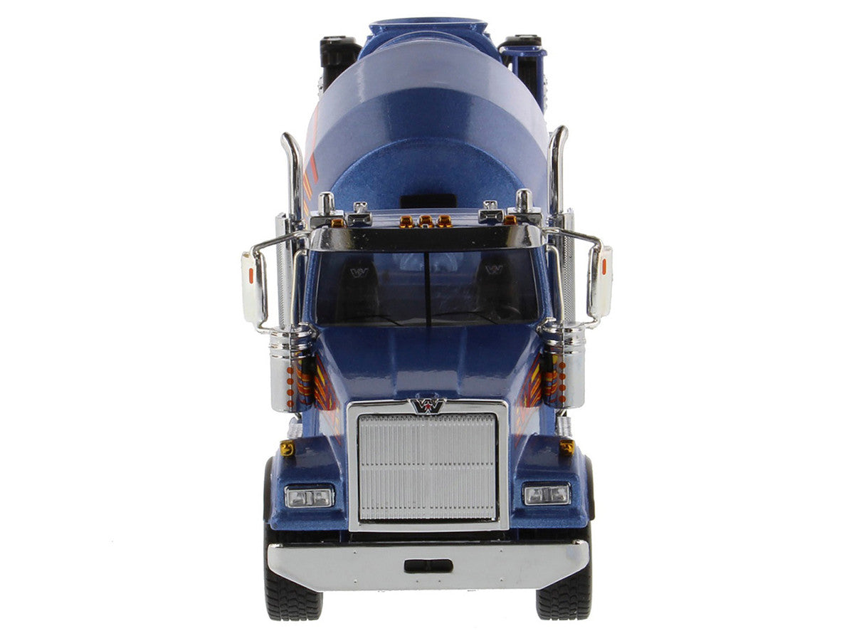 Western Star 4900 with Bridgemaster McNeilus Mixer Blue Metallic "Transport Series" 1/50 Diecast Model by Diecast Masters-2