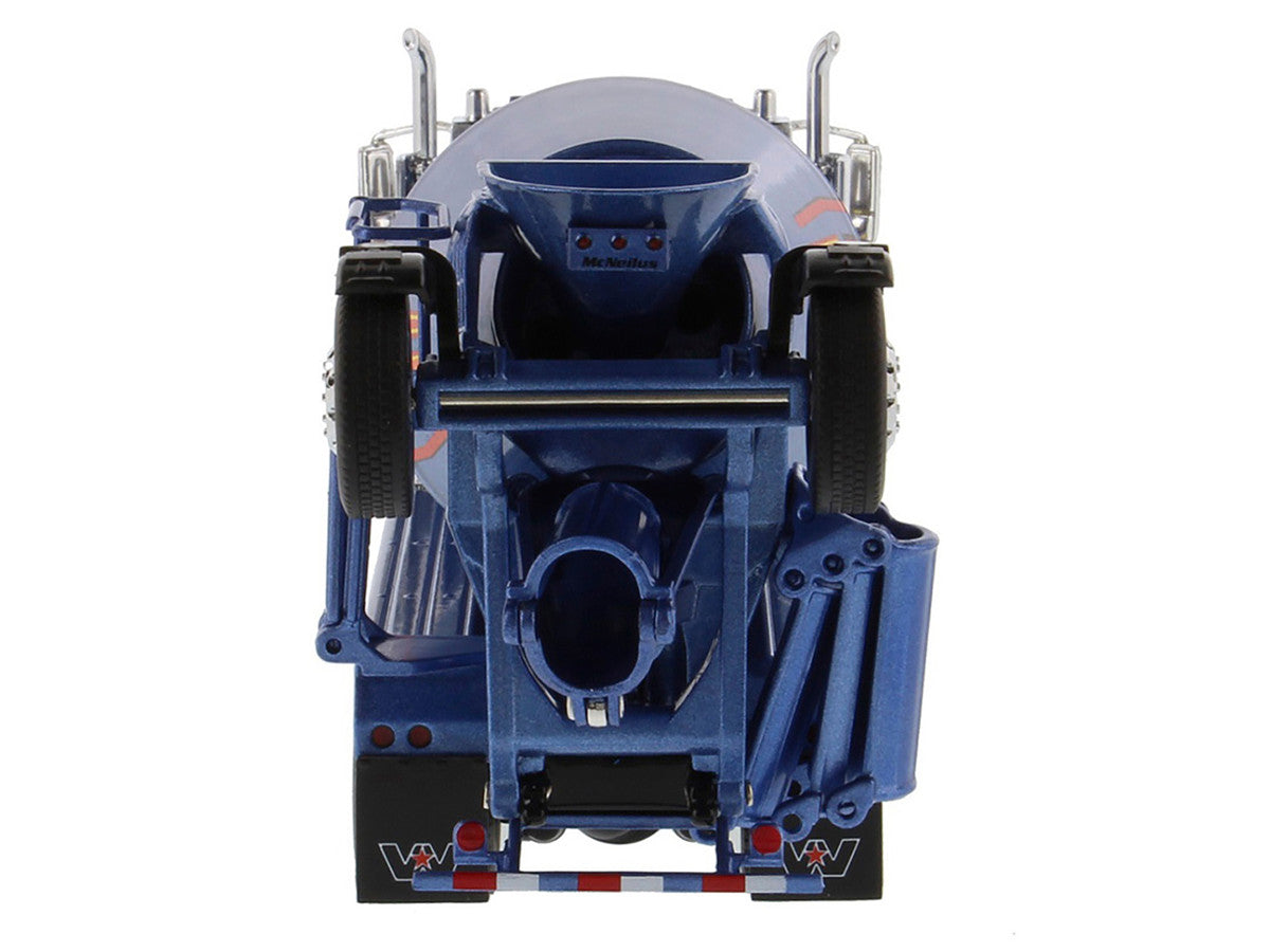 Western Star 4900 with Bridgemaster McNeilus Mixer Blue Metallic "Transport Series" 1/50 Diecast Model by Diecast Masters-3