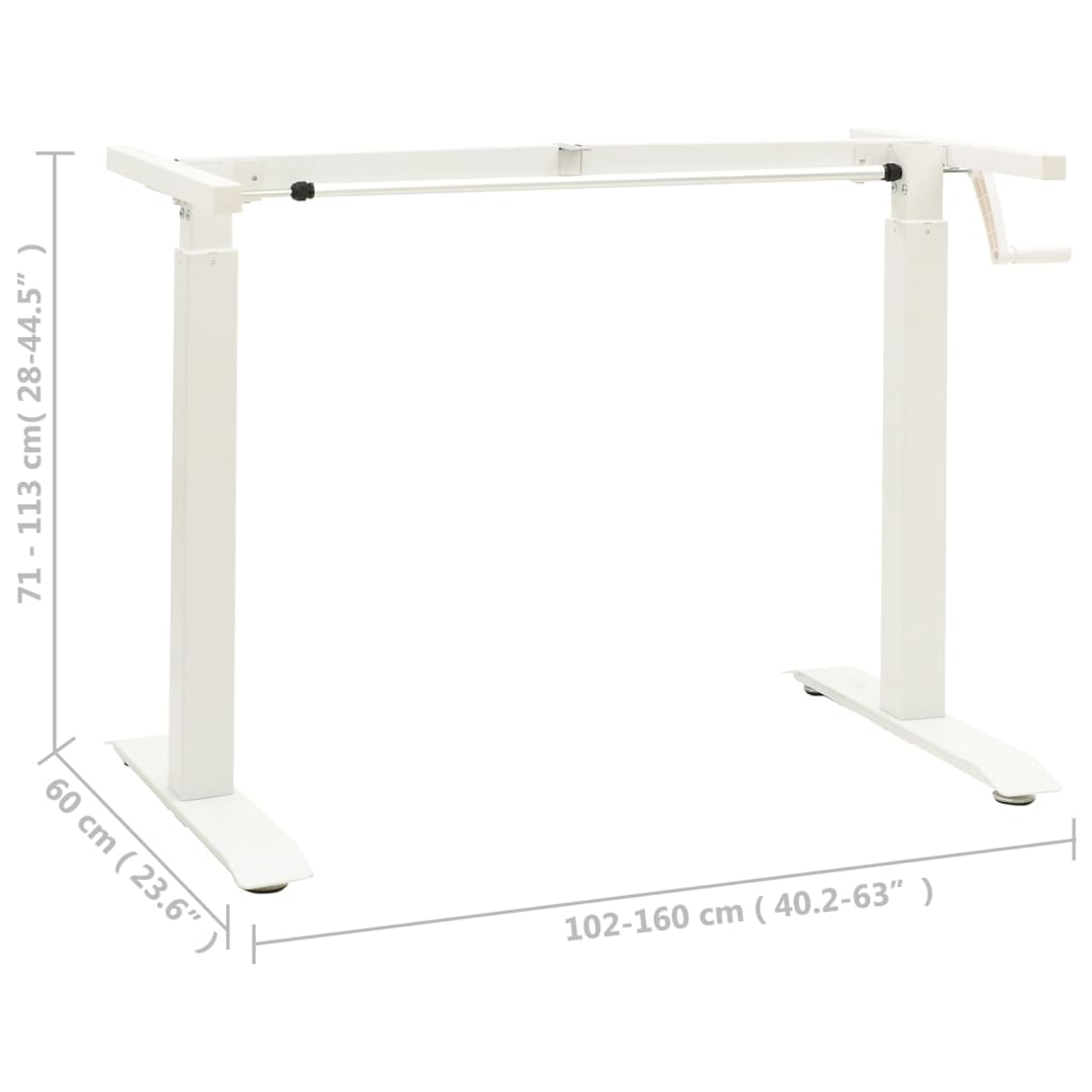 vidaXL Standing Desk Frame Adjustable Legs Computer Desk Base for Home Office