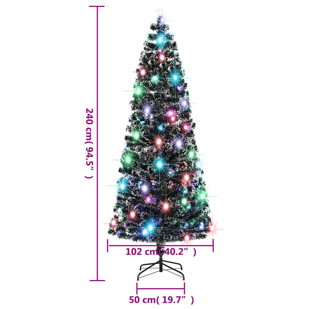 vidaXL Pre-lit Christmas Tree Xmas Tree Decoration Green and White Fiber Optic-3