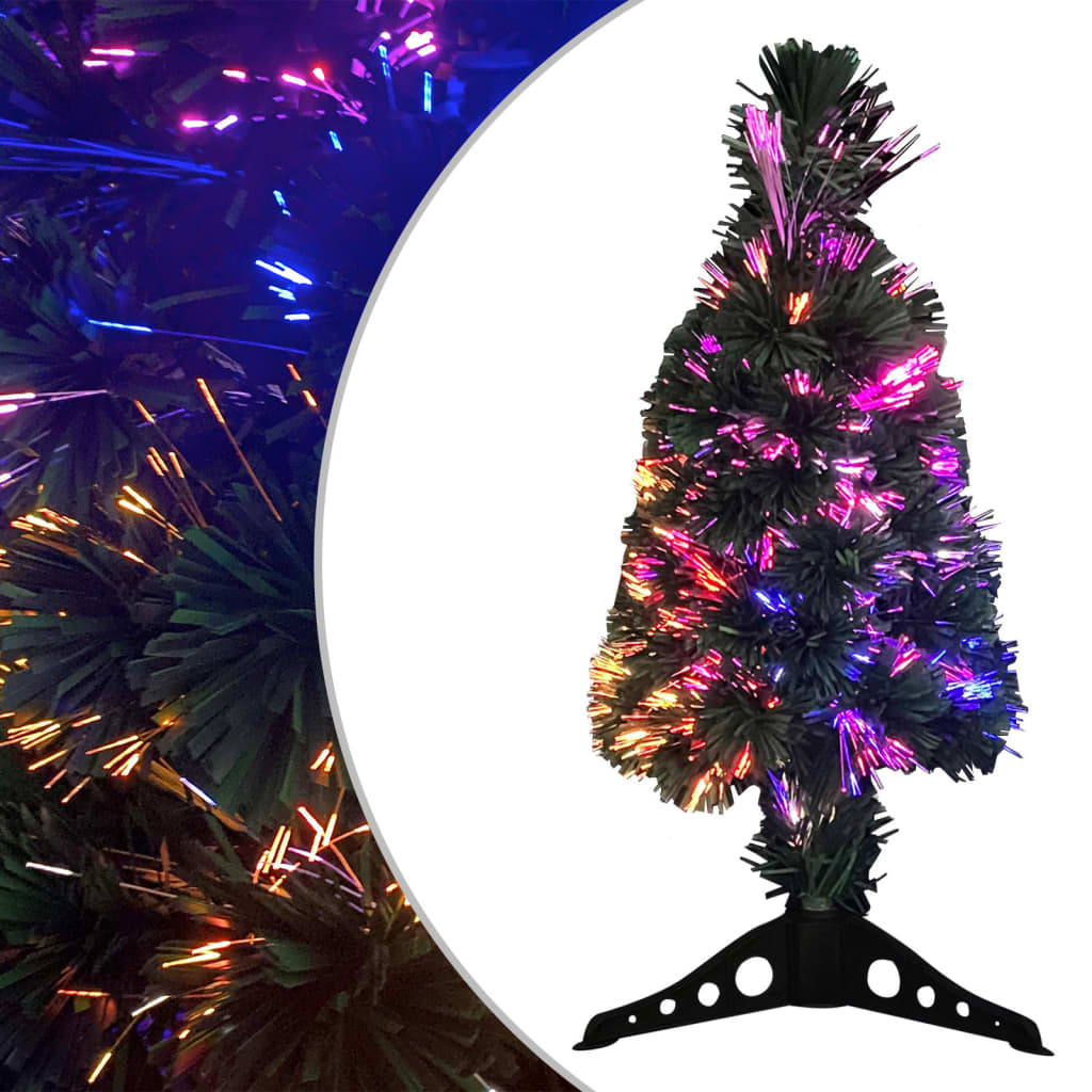 vidaXL Christmas Tree Decoration Artificial Slim Tree with Stand Fiber Optic-6