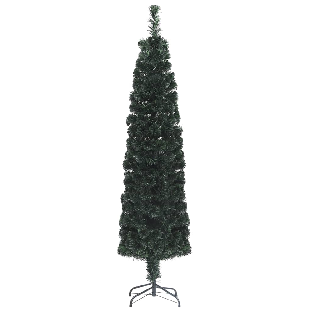 vidaXL Christmas Tree Decoration Artificial Slim Tree with Stand Fiber Optic-1