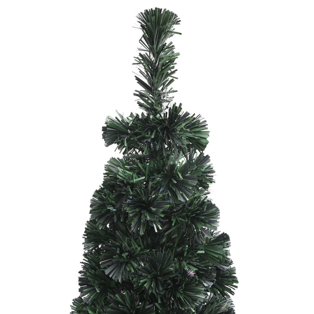 vidaXL Christmas Tree Decoration Artificial Slim Tree with Stand Fiber Optic-3