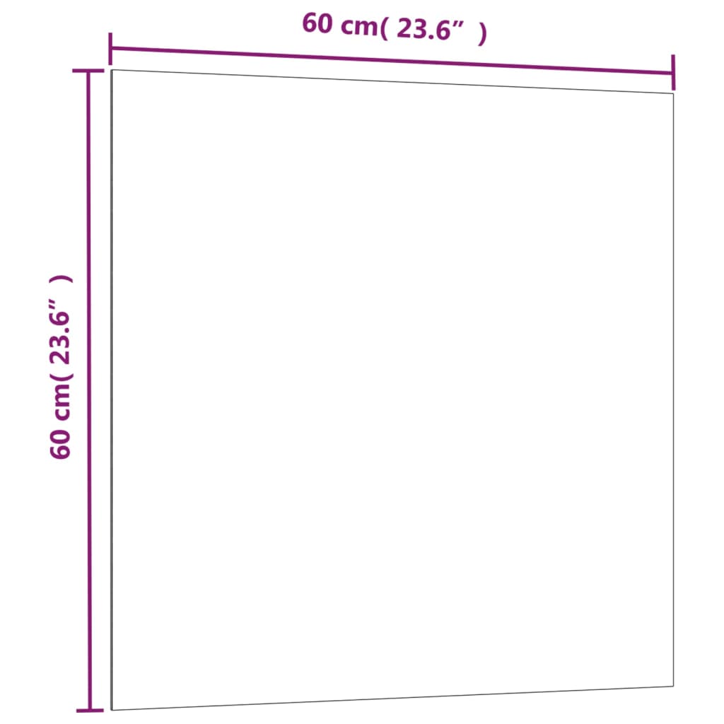 vidaXL Wall-mounted Magnetic Board Black 23.6"x23.6" Tempered Glass