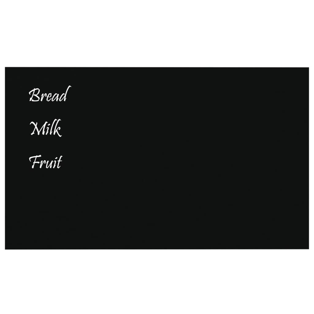 vidaXL Wall-mounted Magnetic Board Black 39.4"x23.6" Tempered Glass