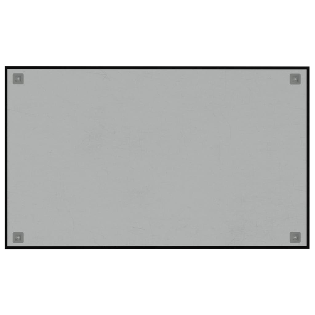 vidaXL Wall-mounted Magnetic Board Black 39.4"x23.6" Tempered Glass
