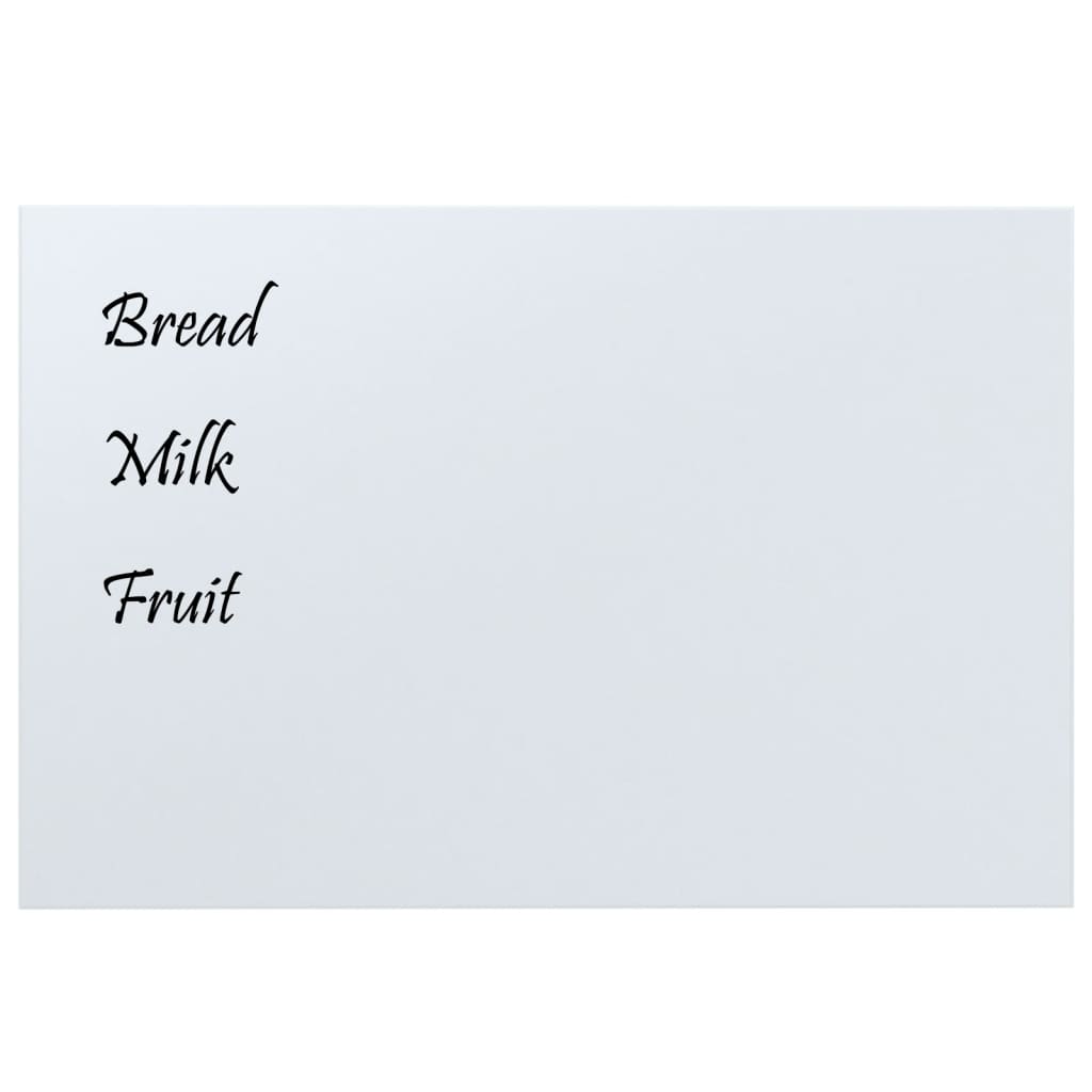 vidaXL Wall-mounted Magnetic Board White 23.6"x15.7" Tempered Glass