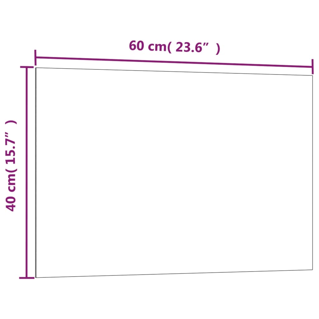vidaXL Wall-mounted Magnetic Board White 23.6"x15.7" Tempered Glass