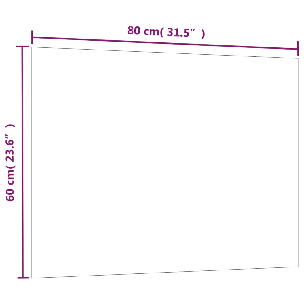 vidaXL Wall-mounted Magnetic Board White 31.5"x23.6" Tempered Glass