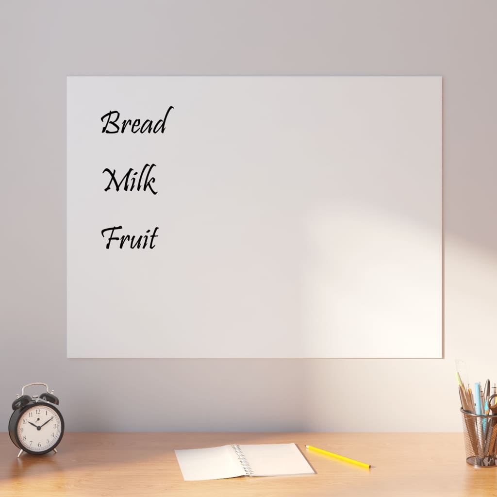 vidaXL Wall-mounted Magnetic Board White 31.5"x23.6" Tempered Glass