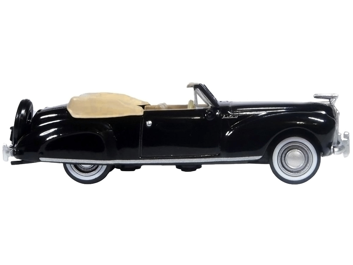 1941 Lincoln Continental Convertible Black with Tan Interior 1/87 (HO) Scale Diecast Model Car by Oxford Diecast-1