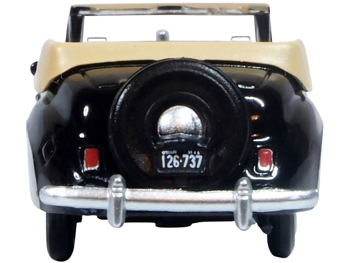 1941 Lincoln Continental Convertible Black with Tan Interior 1/87 (HO) Scale Diecast Model Car by Oxford Diecast-2