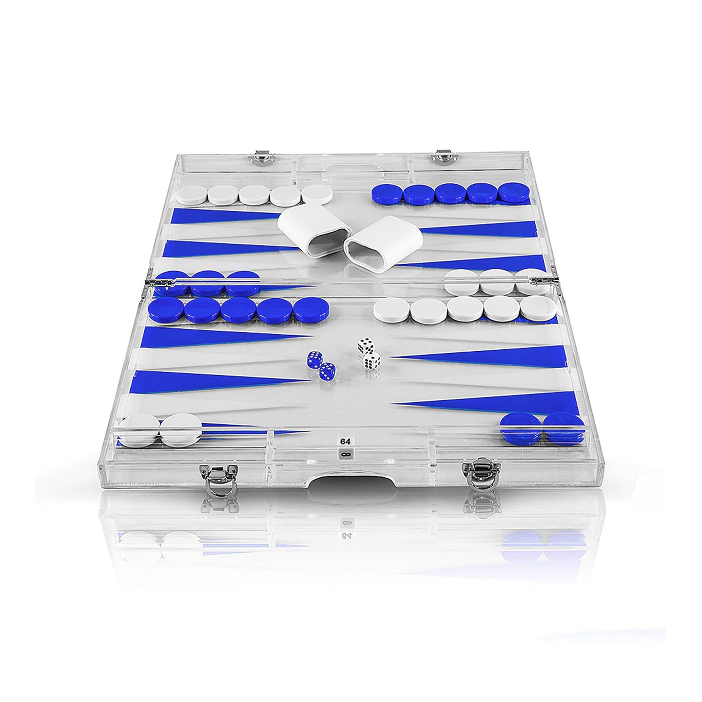 Premium 14-Inch Lucite Backgammon Set - Elegant Design for Timeless Enjoyment-1
