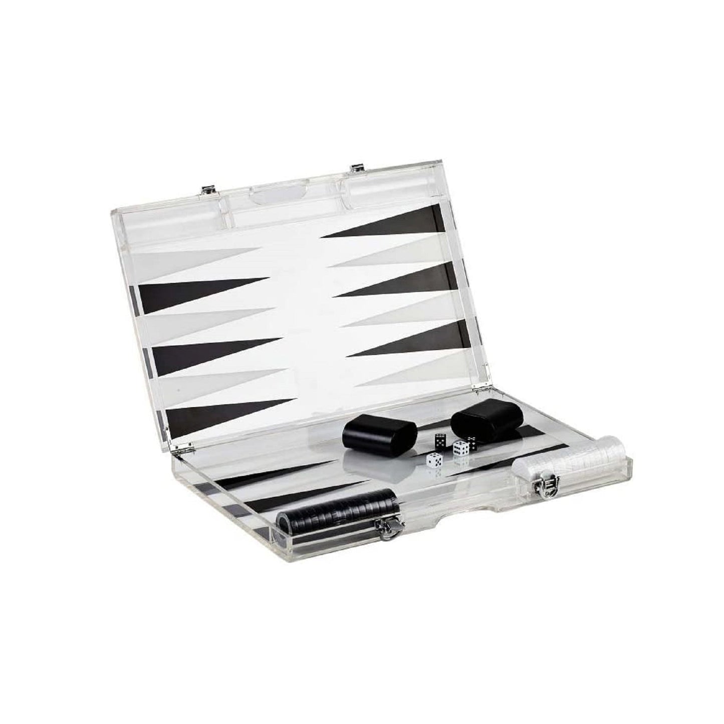Premium 14-Inch Lucite Backgammon Set - Elegant Design for Timeless Enjoyment-2