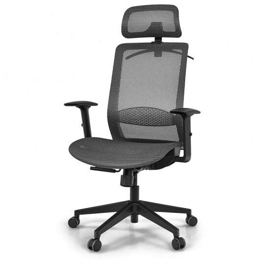 Height Adjustable Ergonomic High Back Mesh Office Chair with Hange-Black