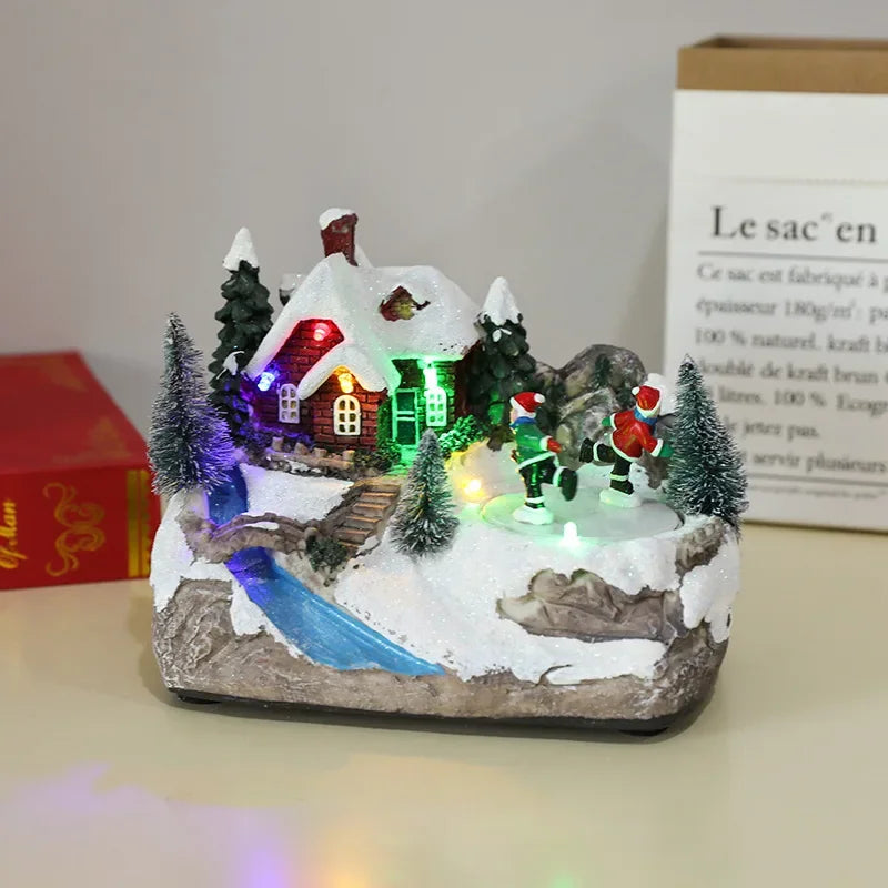 Rotating LED Christmas House Decoration with Music-1