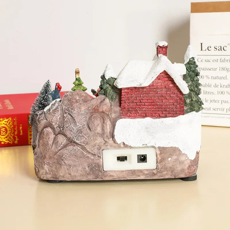 Rotating LED Christmas House Decoration with Music-2