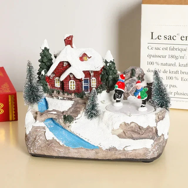 Rotating LED Christmas House Decoration with Music-3