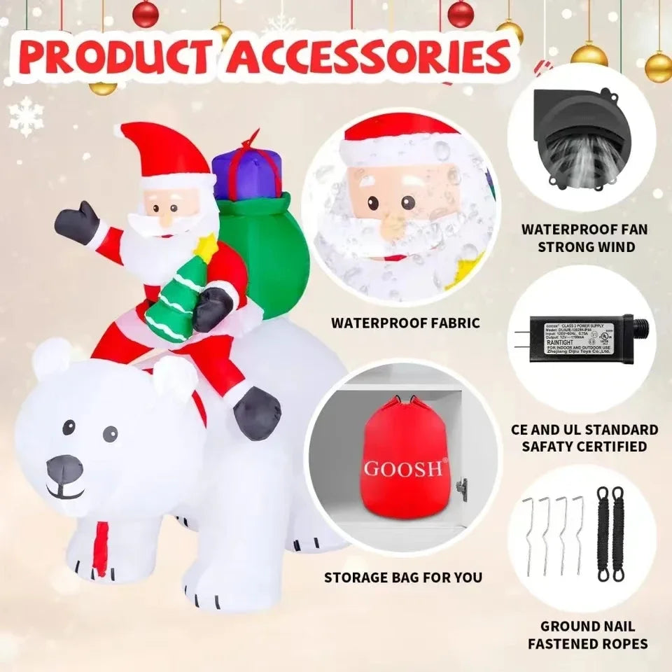 Christmas Inflatable Decoration Toy with Built-in LED Lights-4