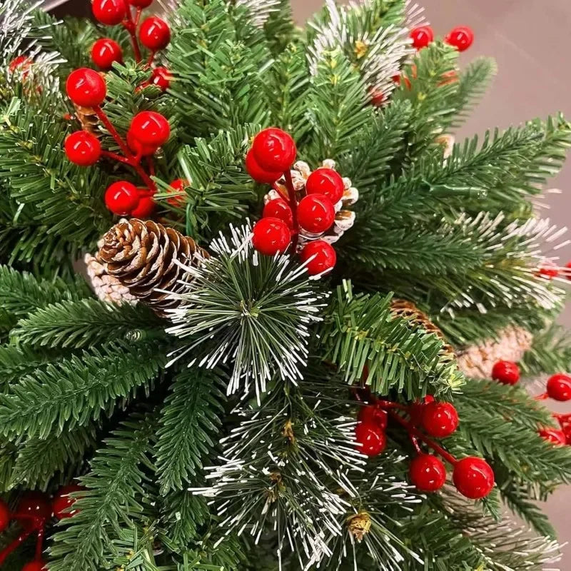 Christmas Planter Lighted Artificial Pine Trees with LED Lights-2