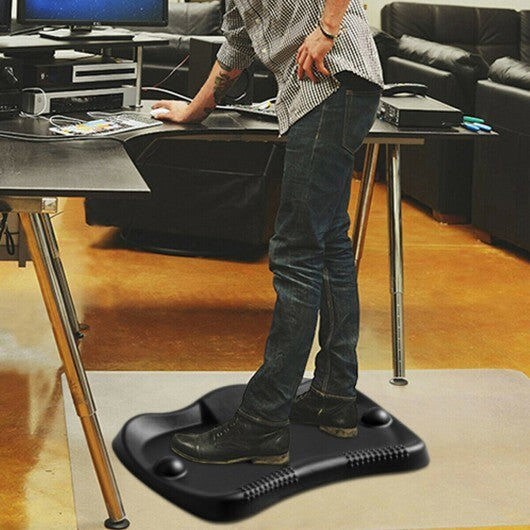 Ergonomic Design Anti Fatigue Standing Floor Foot Mat for Home Office - Color: Black