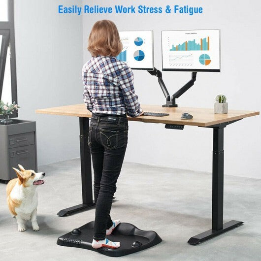 Ergonomic Design Anti Fatigue Standing Floor Foot Mat for Home Office - Color: Black