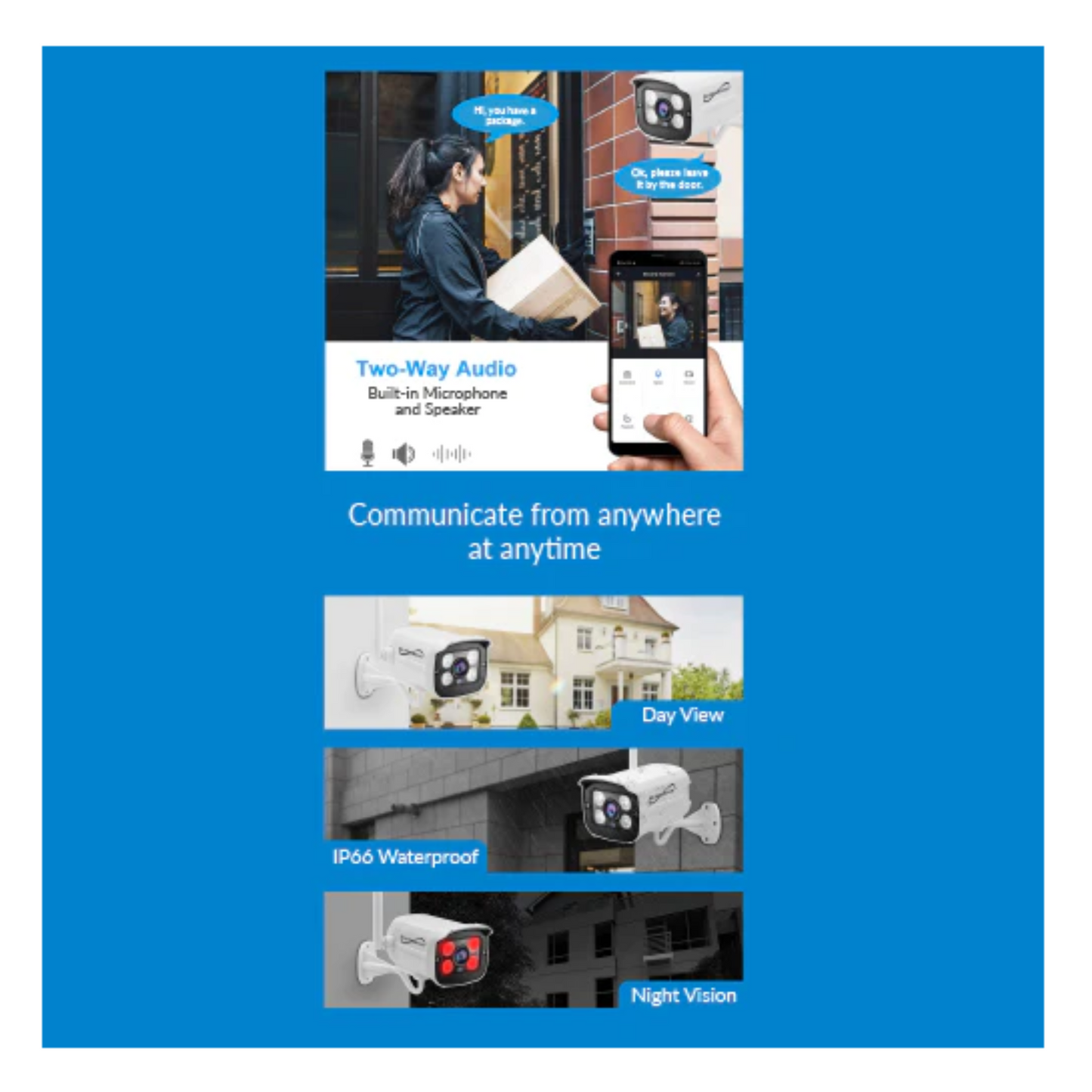 Wireless Security Camera System with 4x FHD Indoor/Outdoor Cameras