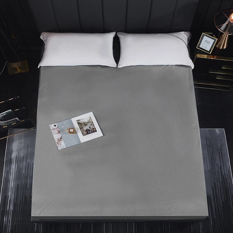 100% Bamboo Fiber Fabric Fitted Bed Sheet with Elastic Band Anti-mite Multi Size Mattress Protector Cover Waterproof  Bedsheet