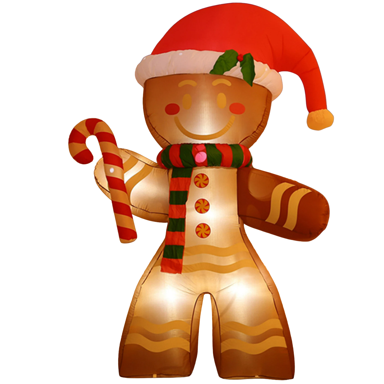 2.2m Gingerbread Christmas Inflatable Decoration with LED Lights-0