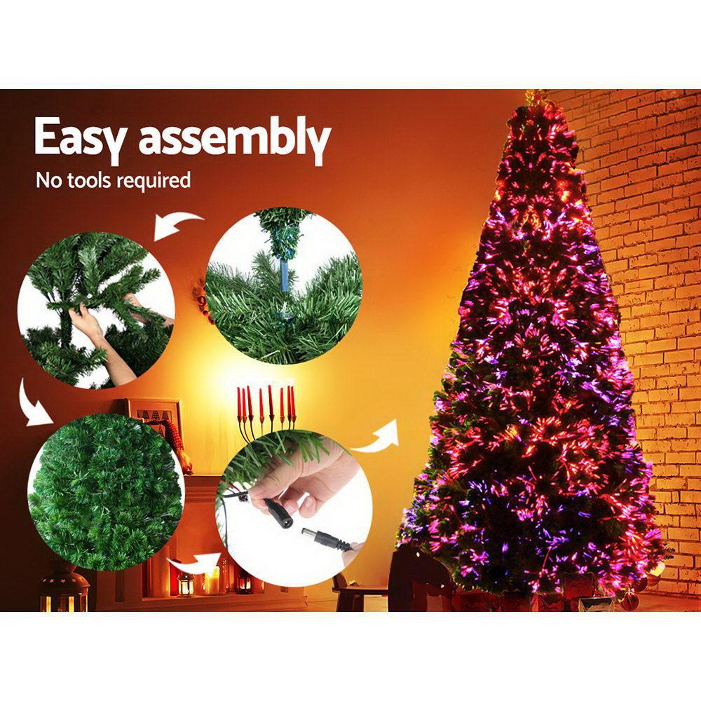 Jingle Jollys 1.8M 6FT LED Christmas Tree Optic Fiber Xmas Multi