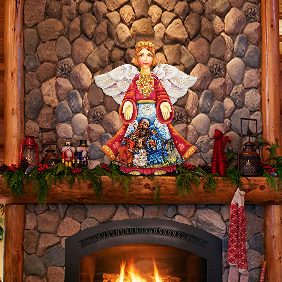 Nativity Christmas Angel Nativity Door Decor by G. DeBrekht - Nativity Holiday Decor - 8152722H-1