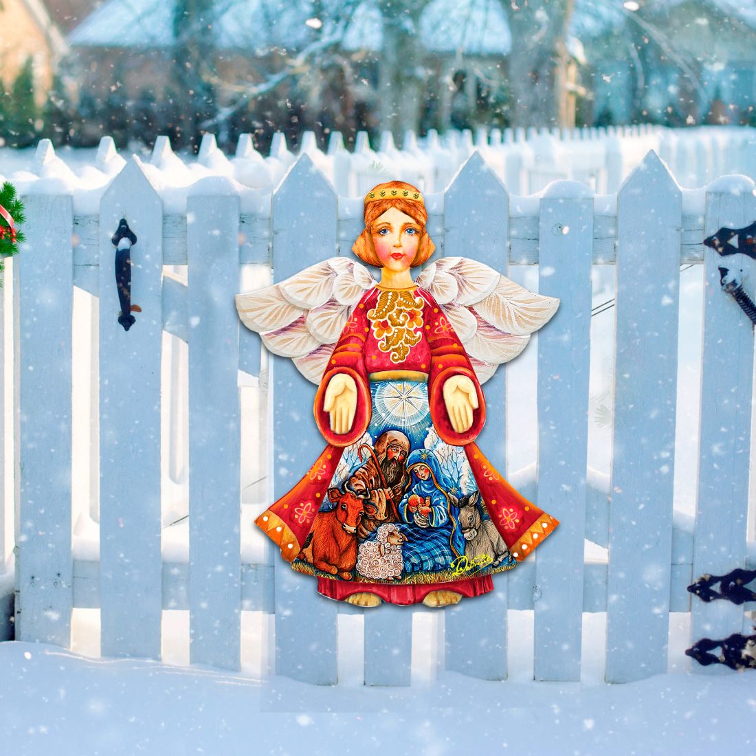 Nativity Christmas Angel Nativity Door Decor by G. DeBrekht - Nativity Holiday Decor - 8152722H-3