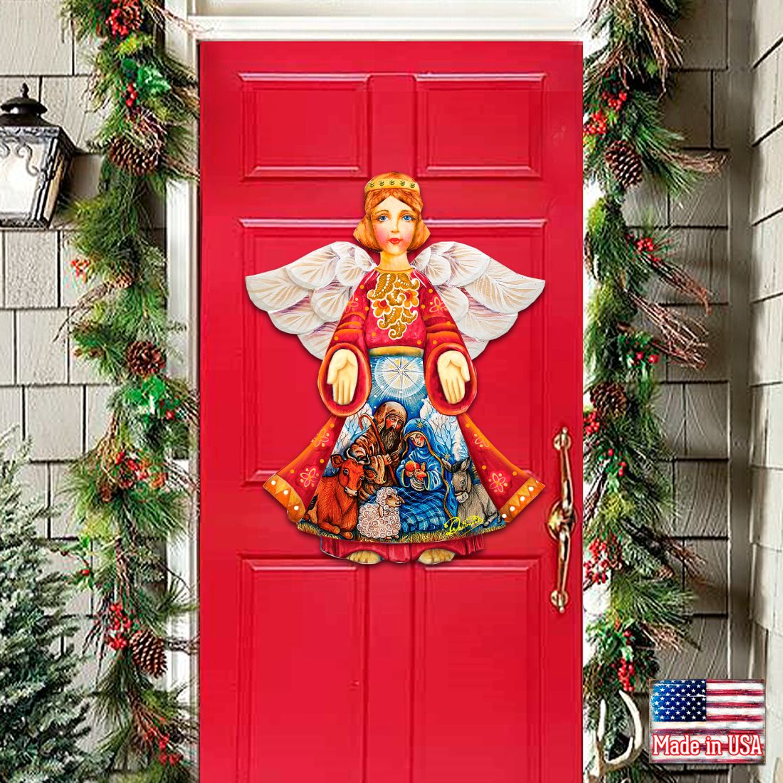 Nativity Christmas Angel Nativity Door Decor by G. DeBrekht - Nativity Holiday Decor - 8152722H-2