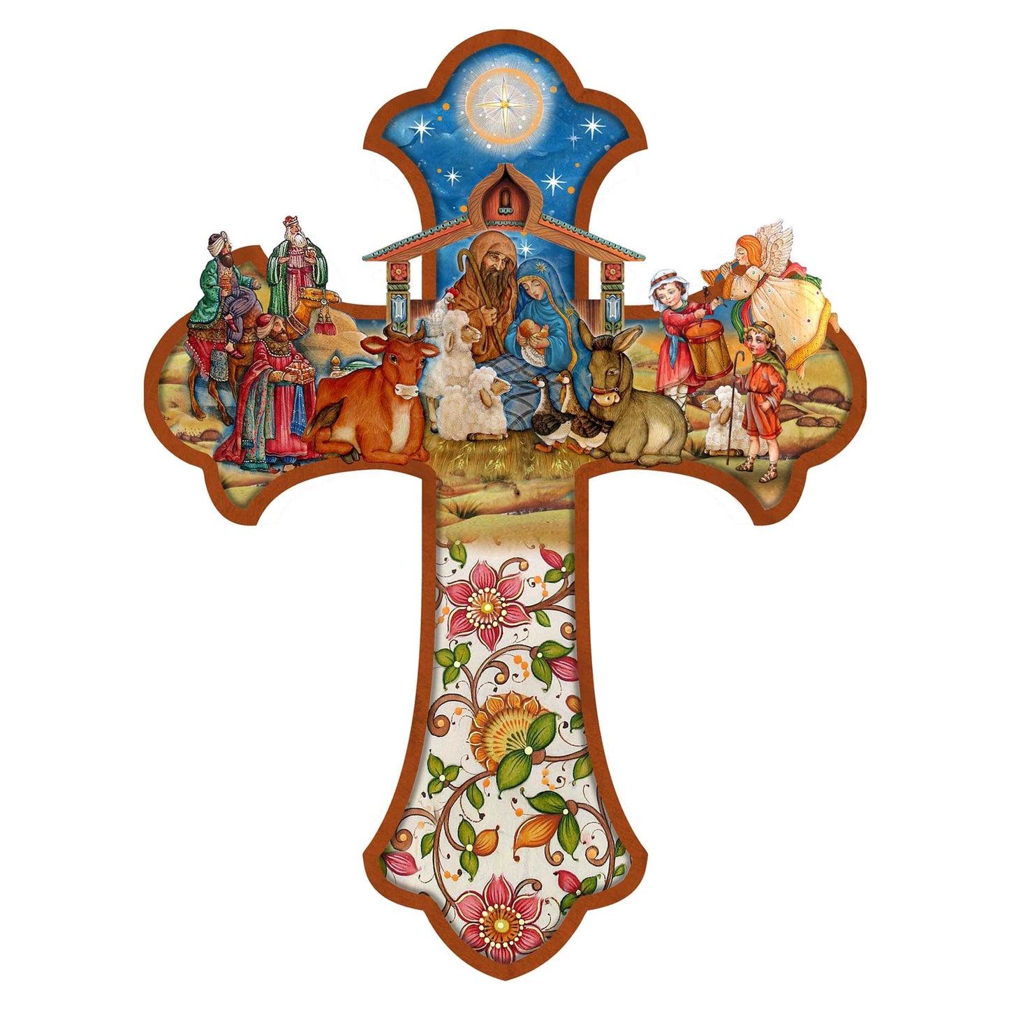 Nativity Cross Outdoor Decor by G. DeBrekht - Nativity Holiday Decor - 8191164F-4