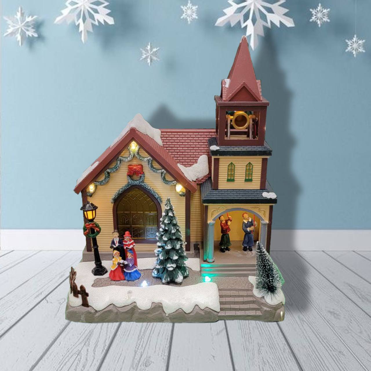 Church - Christmas Village House with LED Lights F07M4-3-W229-1