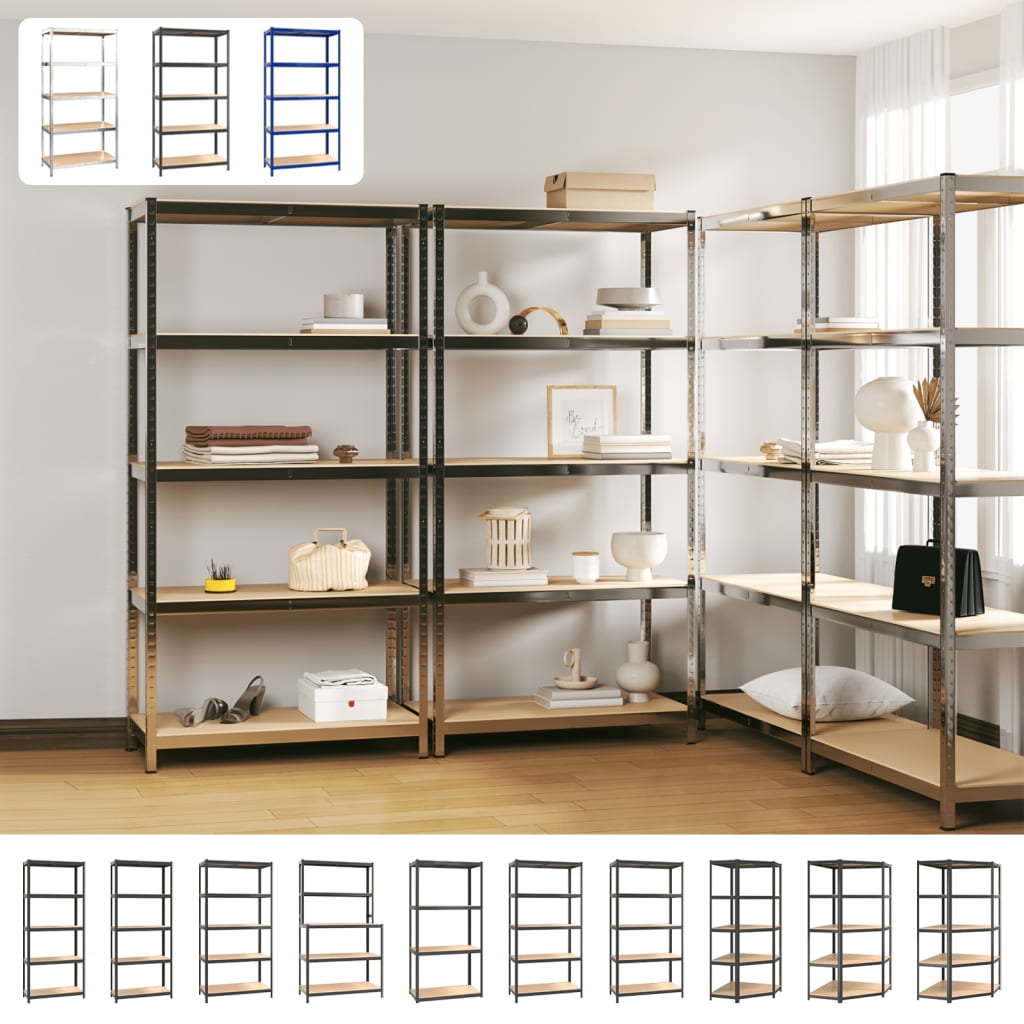 vidaXL Shelf Storage Office Bookshelf Shelving Unit Steel and Engineered Wood