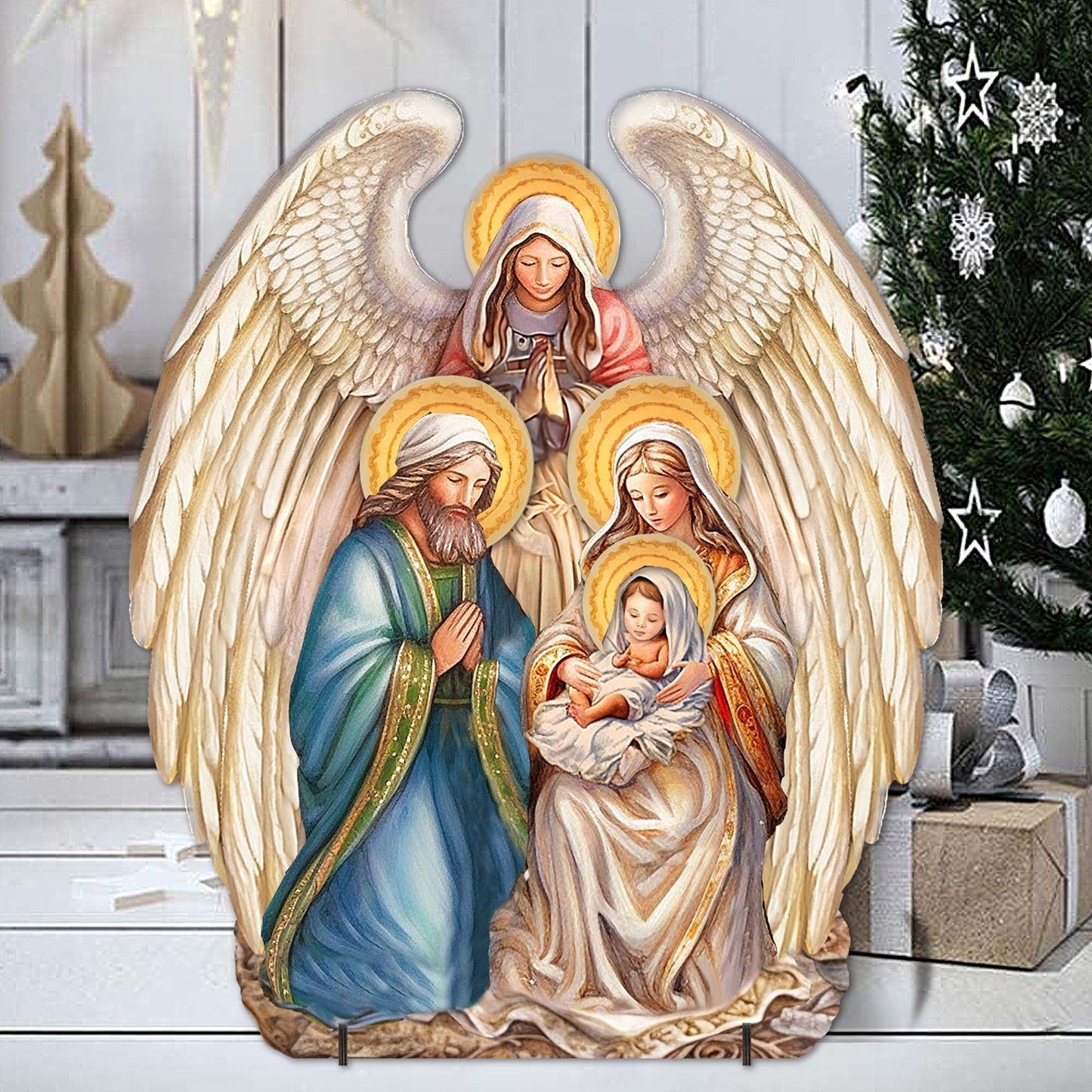 Nativity with Angel Outdoor Decor by G. Debrekht - Nativity Holiday Decor - 8611056F-0