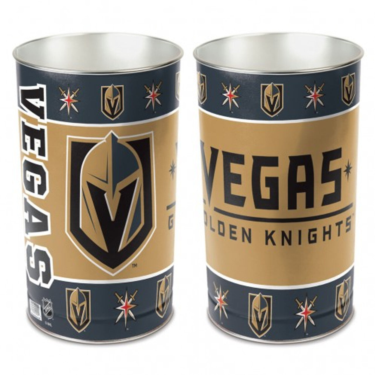 Vegas Golden Knights Wastebasket 15 Inch