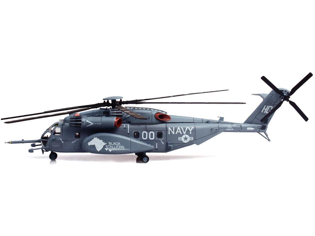Sikorsky MH-53E Sea Dragon Helicopter "United States Navy Black Stallions Tail Number 00" Light Gray 1/72 Diecast Model by Panzerkampf-0