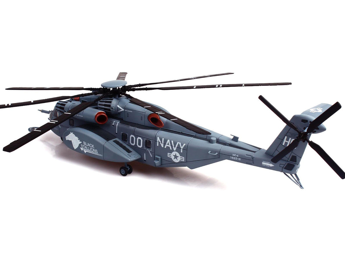 Sikorsky MH-53E Sea Dragon Helicopter "United States Navy Black Stallions Tail Number 00" Light Gray 1/72 Diecast Model by Panzerkampf-1