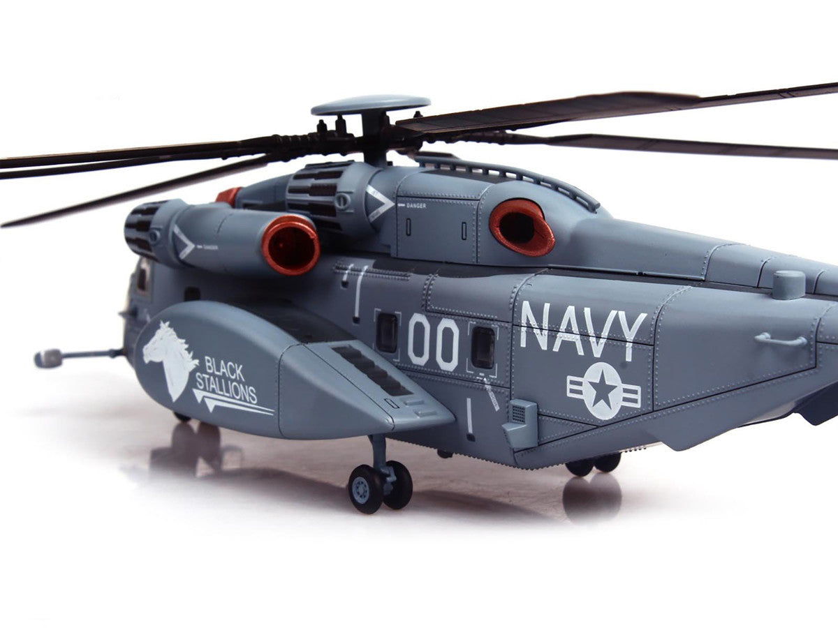 Sikorsky MH-53E Sea Dragon Helicopter "United States Navy Black Stallions Tail Number 00" Light Gray 1/72 Diecast Model by Panzerkampf-2
