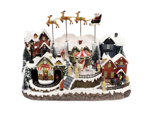 Snow-covered Village Christmas Decoration. Christmas Village F07M4-18-0